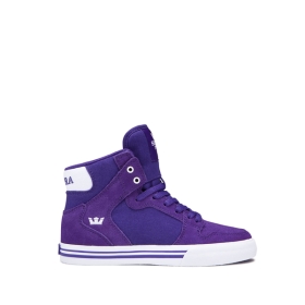 Supra Kids VAIDER Purple/White/white High Top Shoes | CA-19483